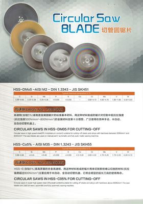 Disco resistente all'usura in acciaio 1-4 mm HSS Saw Blade